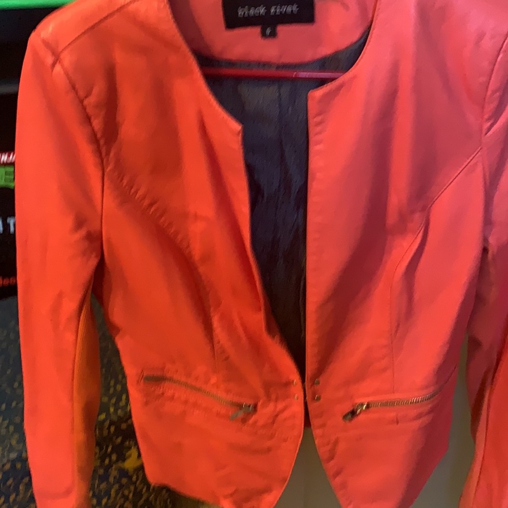 G.I L..I. Size s coral faux jacket zip pockets